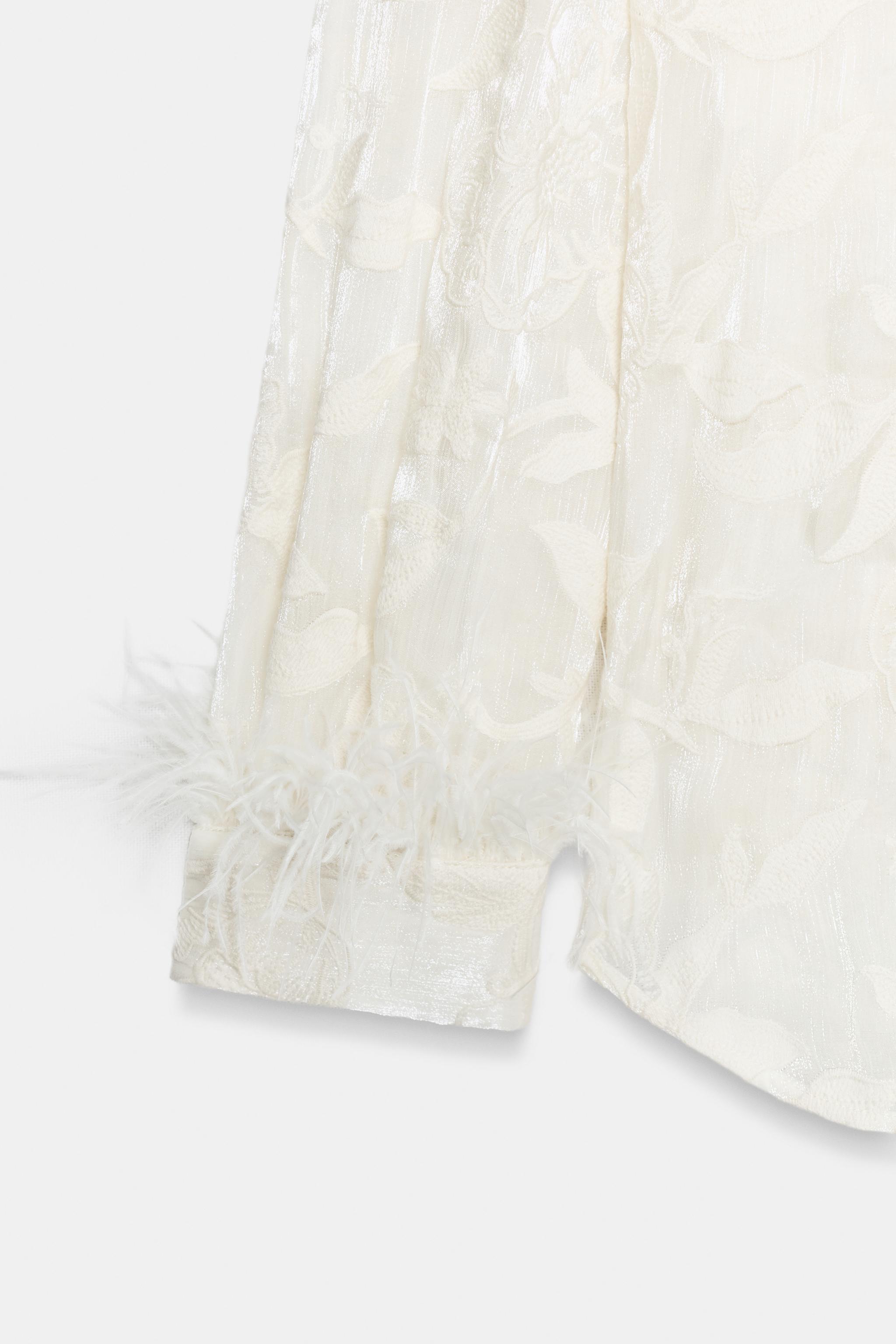 FEATHER EMBROIDERED SHIRT